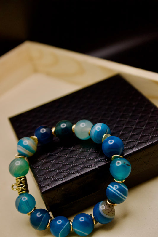 Blue Agate Stone Bracelet