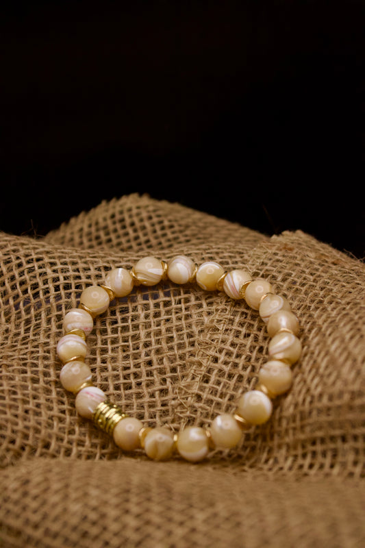 Brown Stripe Agate Stone Bracelet